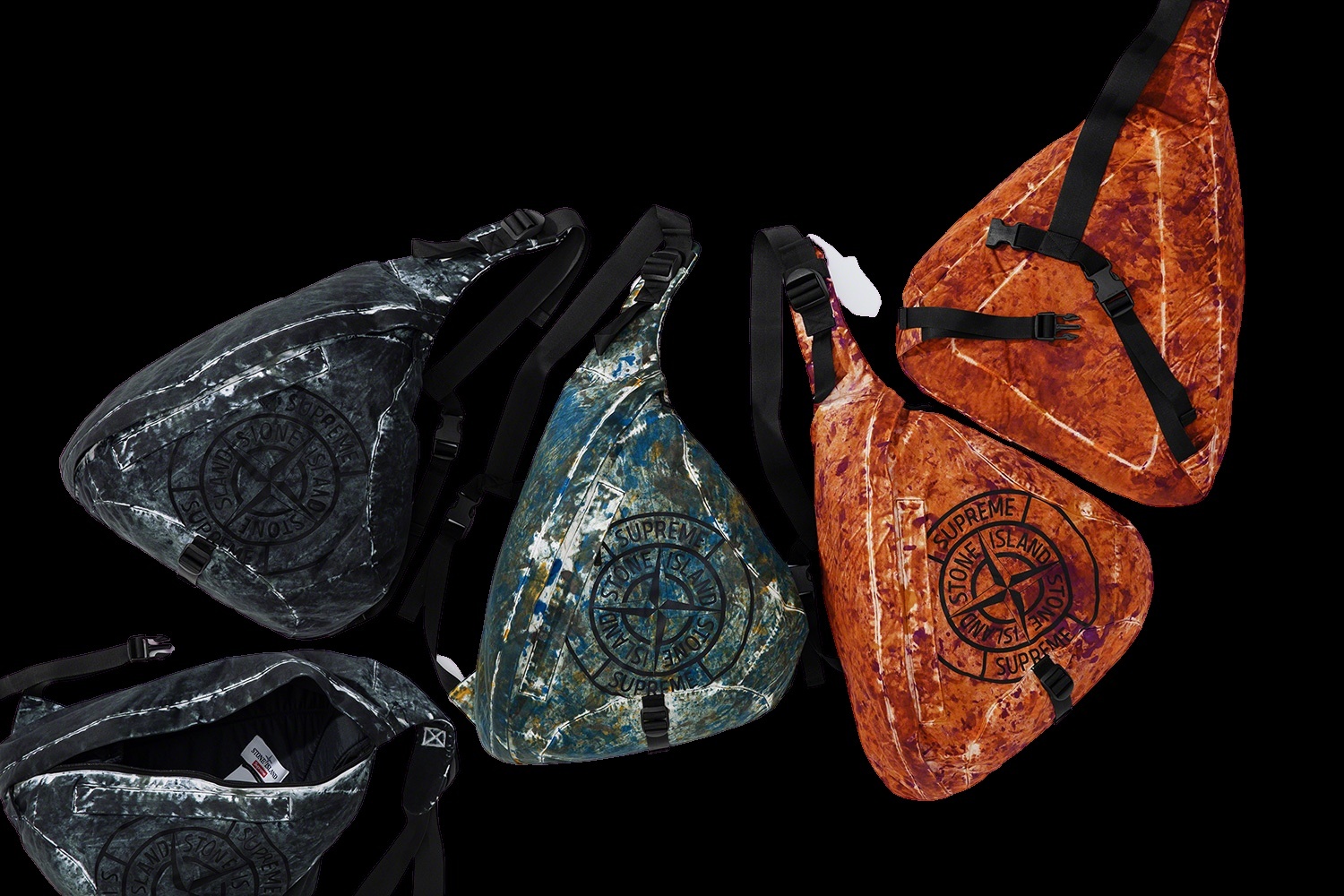 Supreme®/Stone Island® Painted Camo Nylon Shoulder Bag view 6